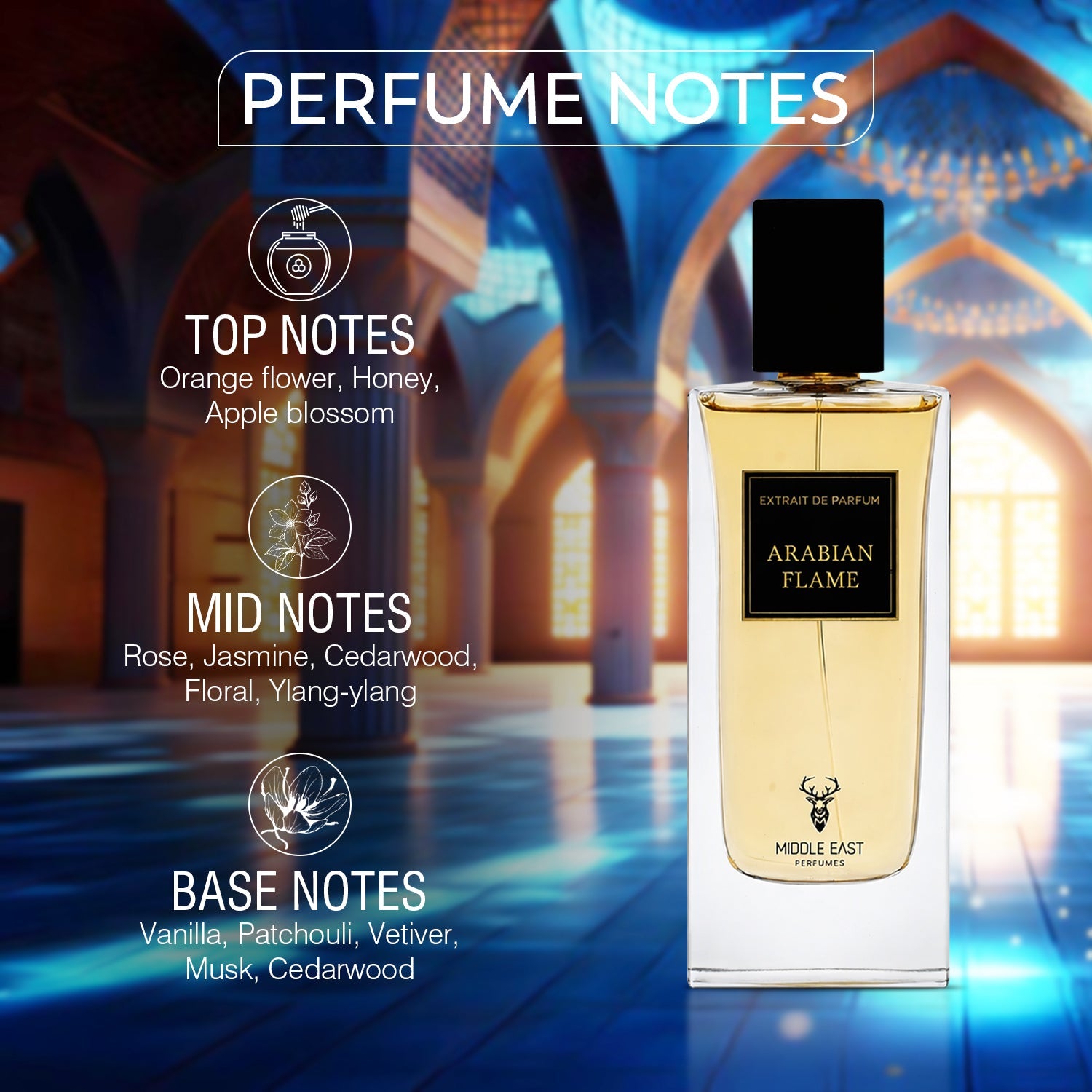 Middle East Arabian Flame Extrait de Parfum for Unisex – 80 ml