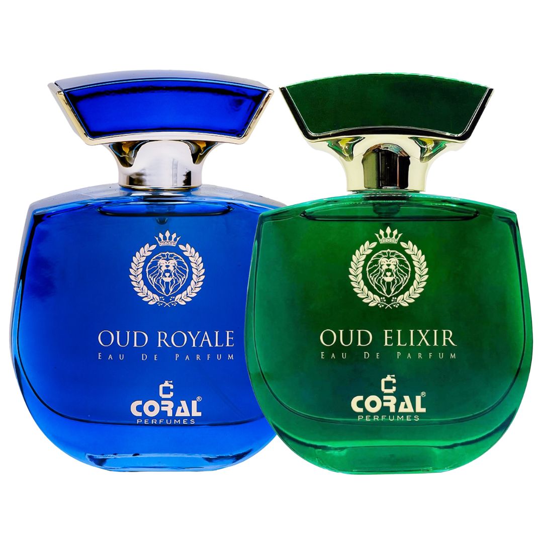 Coral Oud Signature Collection – Oud Elixir + Oud Royale Perfume Combo (100ml Each) | Unisex Luxury Set