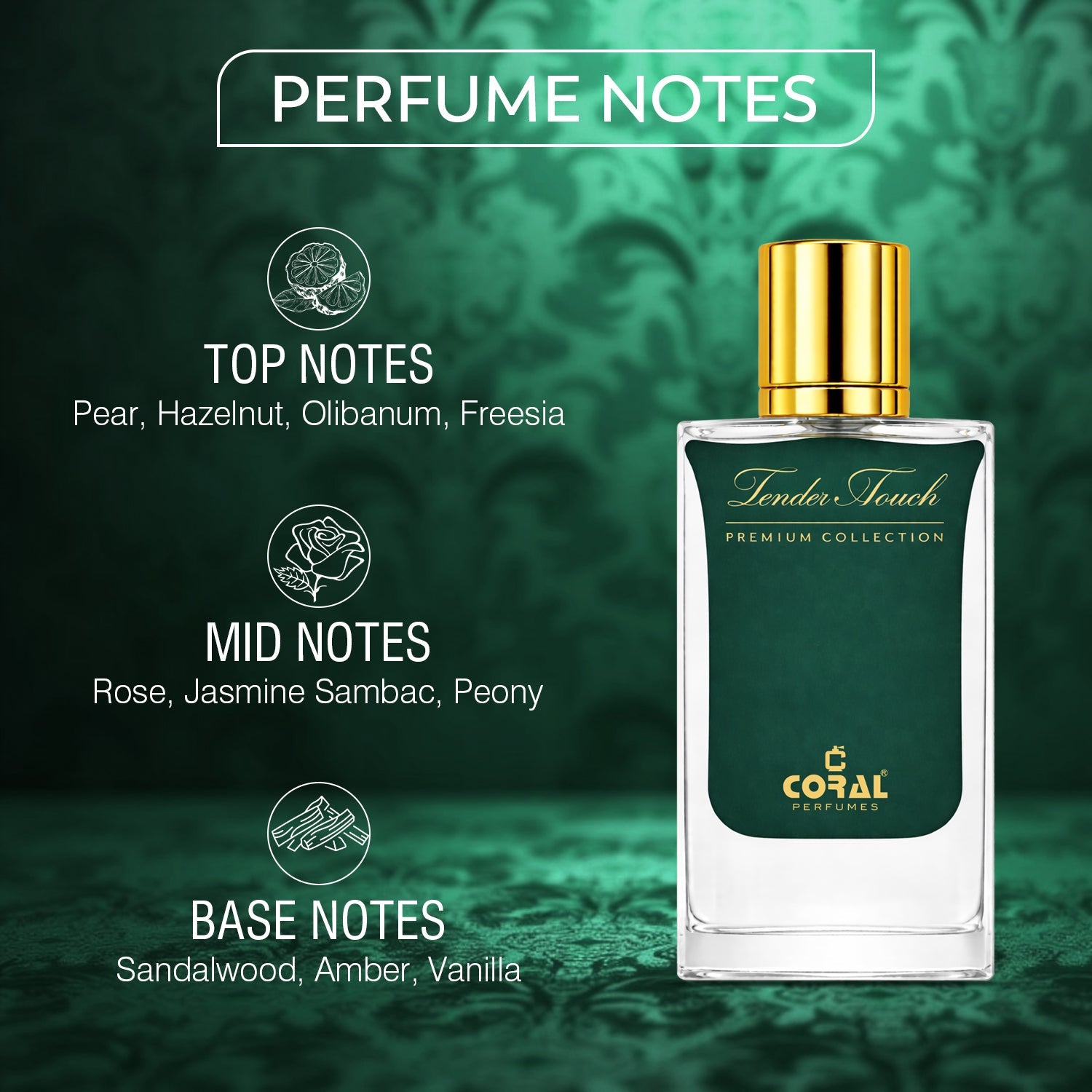 Coral Tender Touch Premium Collection For Unisex Extrait De Parfum – 60ml